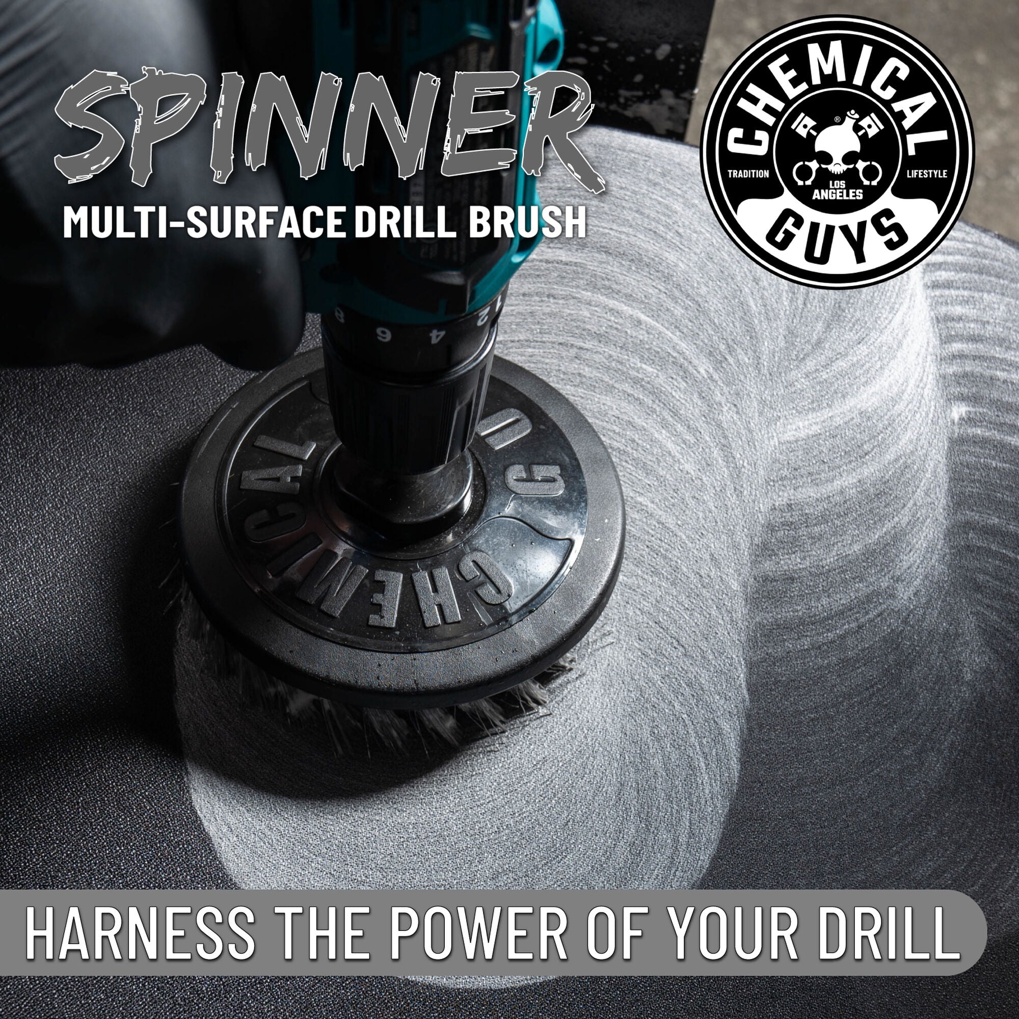 Chemical Guys Spinner Multi-Surface Drill Brush. Light Duty